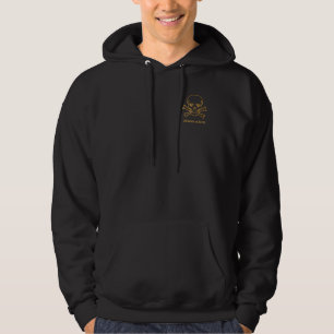 Alle Handen op Deck Zwart Goud Pirate Skull Botten Hoodie