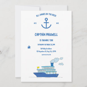 Alle handen op het dek verjaardag uitnodiging
