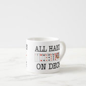 Alle handen op speelkaarten op deck espresso kop (Voorkant rechts)