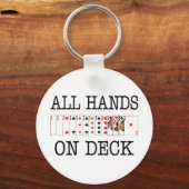 Alle handen op speelkaarten op deck sleutelhanger (Voorkant)
