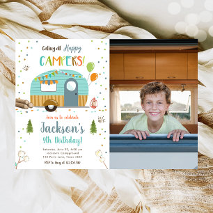 Alle Happy Campers Camping Boy Birthday Inv Kaart