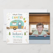 Alle Happy Campers Camping Boy Birthday Inv Kaart (Voorkant)