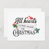 Alle harten komen met Kerstmis thuis Feestdagenkaart (Voorkant / Achterkant)