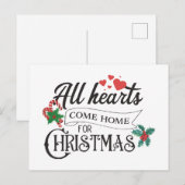 Alle harten komen met Kerstmis thuis Uitnodiging Briefkaart (Voorkant / Achterkant)
