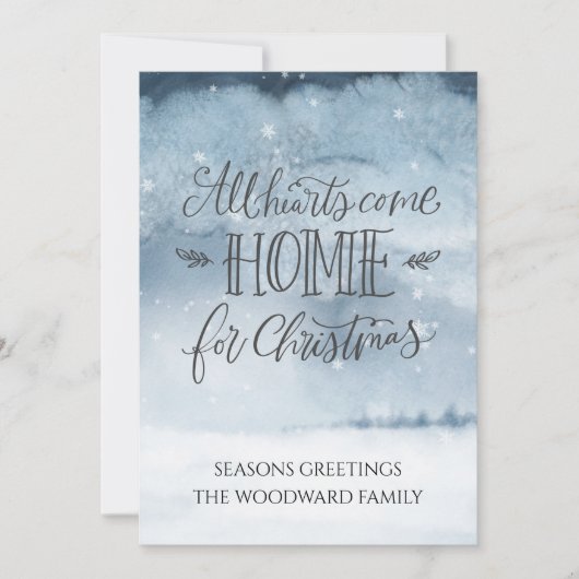 Alle harten komen naar huis voor de kerstWaterverf (Voorkant)