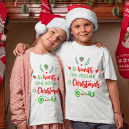 Alle harten komen samen op de Kinder kerstvakantie T-shirt