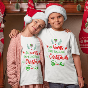 Alle harten komen samen op de Kinder kerstvakantie T-shirt