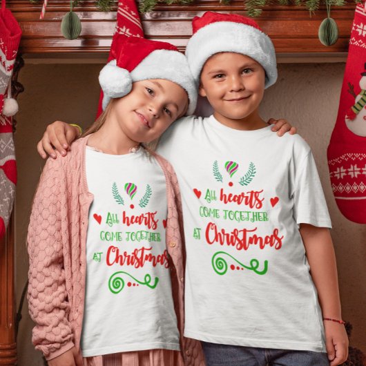 Alle harten komen samen op de Kinder kerstvakantie T-shirt