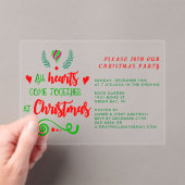 Alle harten komen samen op kerstavond acryl uitnodigingen (Insitu (Draagbaar))