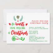 Alle harten komen samen op kerstavond kaart (Voorkant)