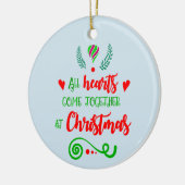 Alle harten komen samen op kerstavond, ZSG Keramisch Ornament (Links)
