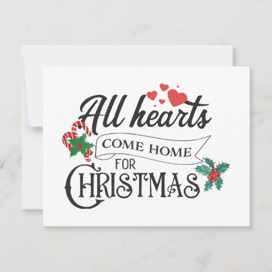 Alle harten komen thuis met Kerstmis Kaart (Voorkant)