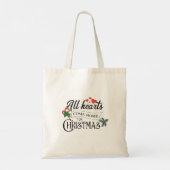 Alle harten komen thuis met Kerstmis Tote Bag (Achterkant)