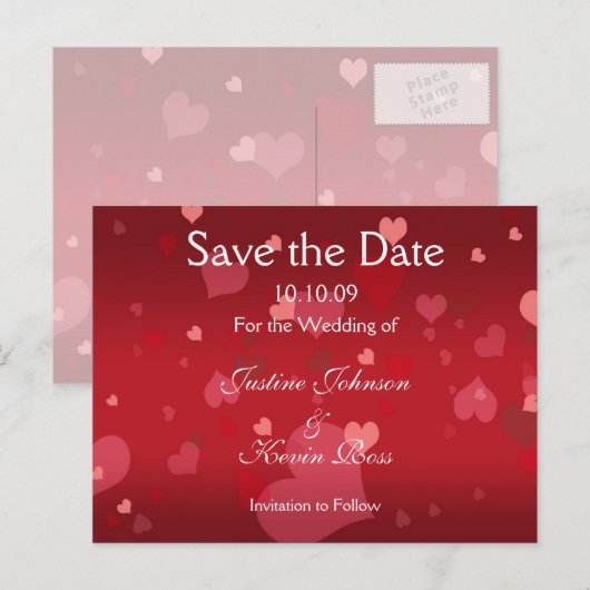 Alle harten liefde liefde behalve de datum briefka aankondigingskaart (Voorkant / Achterkant)