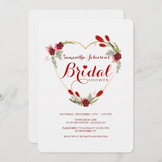 Alle hartenbridale Shower-uitnodiging Kaart (Voorkant / Achterkant)