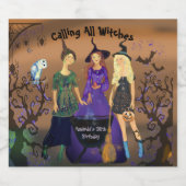 Alle heksen Halloween verjaardag Bier Etiket (Enkel label)