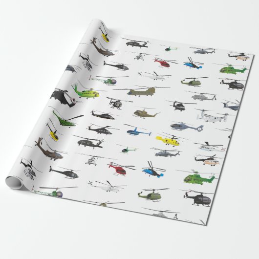 Alle helikopters cadeaupapier (Uitgerold)