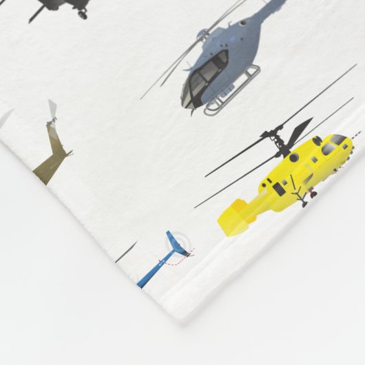 Alle helikopters fleece deken (Hoek)