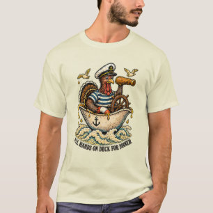 Alle hens aan dek voor diner kalkoen Thanksgiving T-shirt