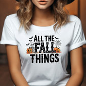 Alle Herfst Dingen Halloween Skelet Pompoen Tri-Blend Shirt