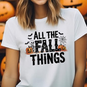 Alle Herfst Dingen Halloween Skelet Pompoen Tri-Blend Shirt