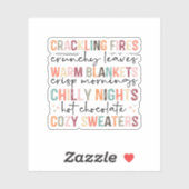 Alle Herfst Voelt Vinyl Sticker (Vel)