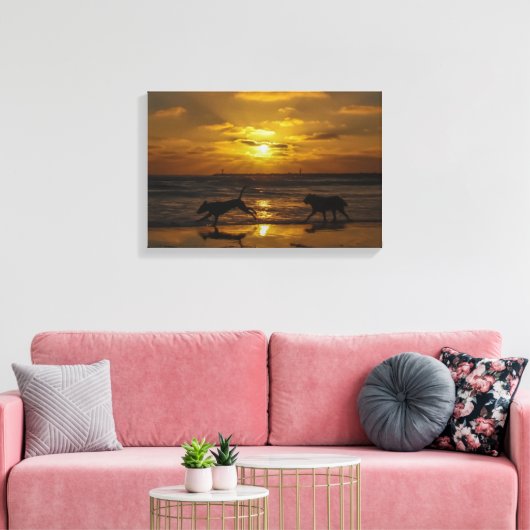 Alle honden gaan naar de hemel canvas afdruk (Insitu (Woonkamer))