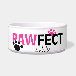 Alle honden noemen Pawfect in Pink Dog Bowl Voerbakje