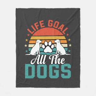 Alle Honden Retro Hond Liefhebber Fleece Deken