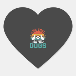 Alle Honden Retro Hond Liefhebber Hart Sticker
