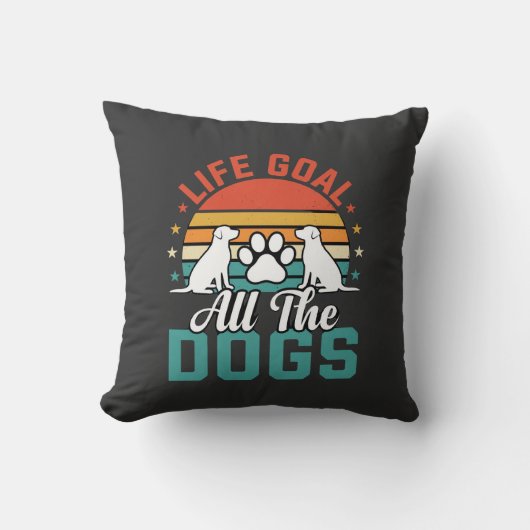 Alle Honden Retro Hond Liefhebber Kussen (Voorkant)