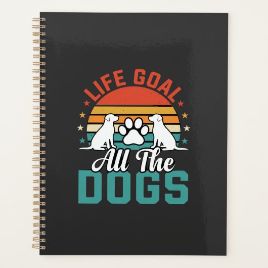 Alle Honden Retro Hond Liefhebber Planner (Voorkant)