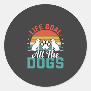 Alle Honden Retro Hond Liefhebber Ronde Sticker