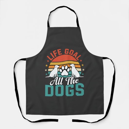 Alle Honden Retro Hond Liefhebber Schort (Voorkant)