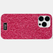 Alle Hot Pink Glitter Sugar Shiny Custom Monogram Case-Mate iPhone Case (Achterkant (horizontaal))