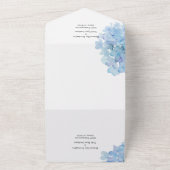 Alle in één blauwe Waterverf Hydrangea Uitnodiging (Buitenkant)