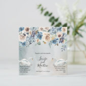 Alle in één, florale waterverf met witte zwanen kaart (Staand voorkant)