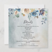 Alle in één, florale waterverf met witte zwanen kaart (Achterkant)