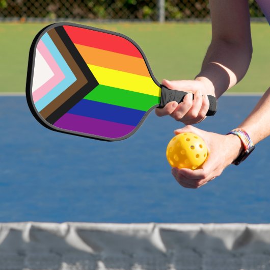 ALLE INCLUSIEVE RAINBOW LGBTQIA+ PICKLEBALL PADDLE (Insitu)