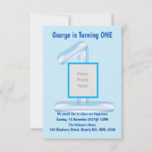 Alle informatie over BLUE 1e verjaardag Uitnodigin Kaart (Voorkant)