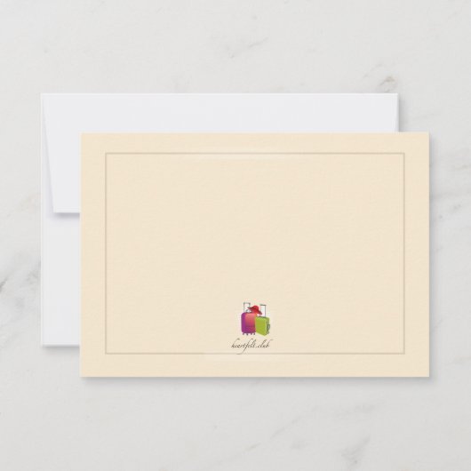 Alle ingepakt weggaan partijuitnodiging kaart (Achterkant)