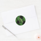 ALLE INITIALEN Emerald Groen en Zwart Voetbal Ronde Sticker (Envelop)