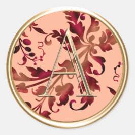 ALLE INITIALEN Gold Monogram op herfstbladeren Ronde Sticker