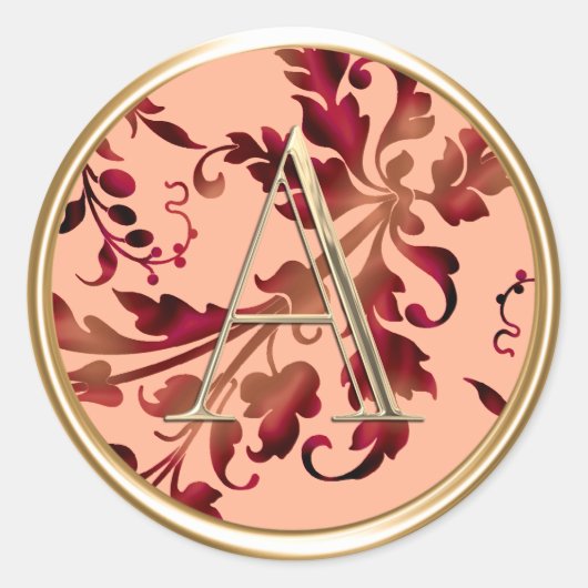 ALLE INITIALEN Gold Monogram op herfstbladeren Ronde Sticker (Voorkant)