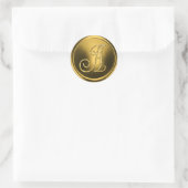 ALLE INITIALEN Goud Monogram 3 Oud Goud Ronde Sticker (Tas)