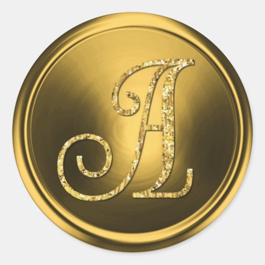 ALLE INITIALEN Goud Monogram 3 Oud Goud Ronde Sticker (Voorkant)