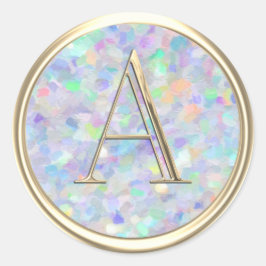 ALLE INITIALEN Goud Monogram Abstract Ronde Sticker