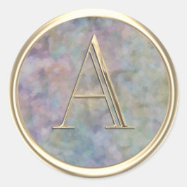 ALLE INITIALEN Goud Monogram Abstract Ronde Sticker