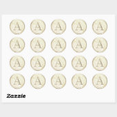 ALLE INITIALEN Goud Monogram Abstract wervelpatroo Ronde Sticker (Vel)