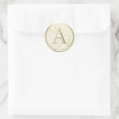 ALLE INITIALEN Goud Monogram Abstract wervelpatroo Ronde Sticker (Tas)